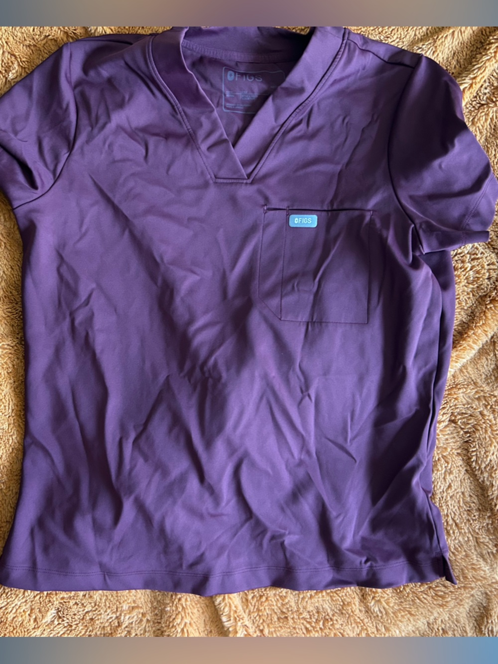 Figs Women's V-Neck Scrub Top in Deep Purple